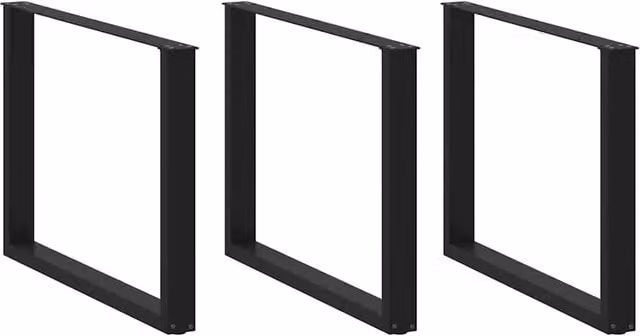 Berkfield Home U-Shaped Steel Coffee Table Legs, 2 Pieces, Black, W: 100 cm, H: 72.5 cm – 1
