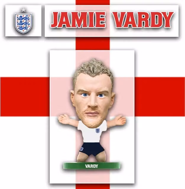 SoccerStarz Jamie Vardy England 2018 Mini Figure, White and Multicolour, Height: 5 cm