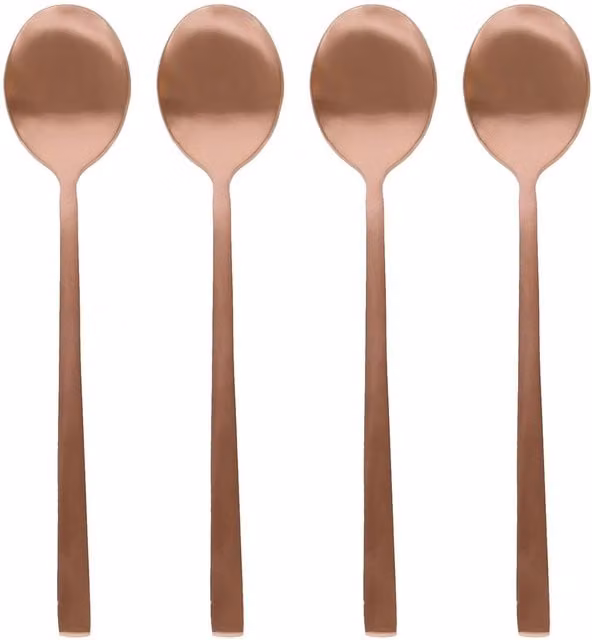 Argon Tableware Coated Stainless Steel Teaspoons in Black and Brown, Set of 4