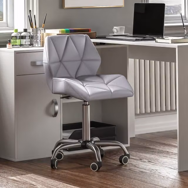 Vida Designs Geo Modern Task Chair in Grey Synthetic Leather