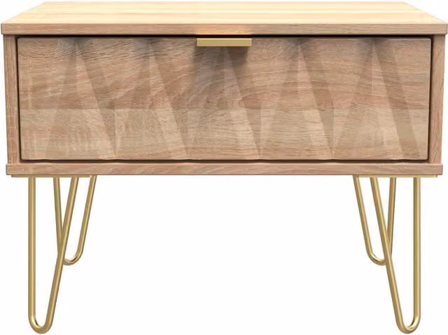 Ready Assembled 2 U Dallas Wide Side Table with 1 Drawer in Light Oak