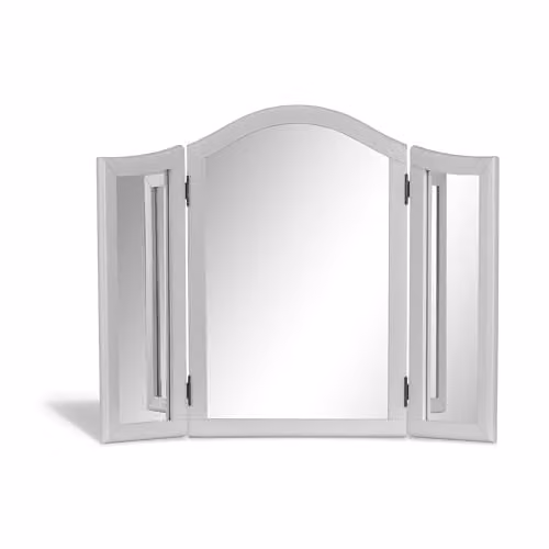 Statement Furniture Romance 3-Way Wooden Tabletop Dressing Table Mirror in White or Grey, W: 92.5 cm, H: 71 cm