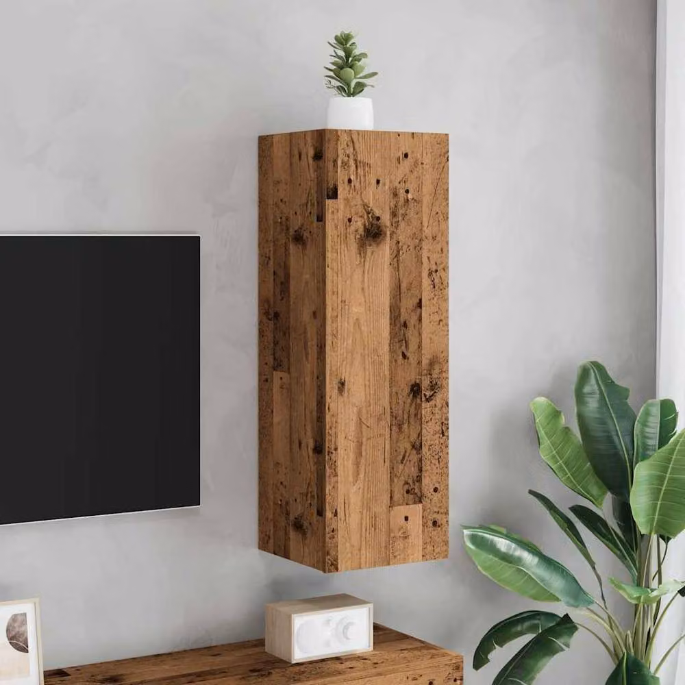 Berkfield Home Modern Wall Mounted TV Cabinet in Brown Old Wood, W/D/H: 30.5 x 30 x 90 cm – 2