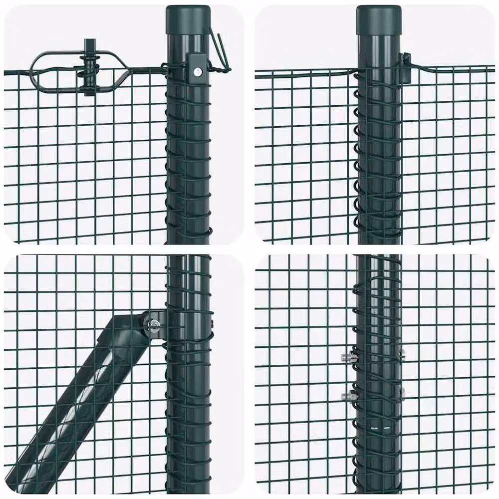 Berkfield Home Green Steel Welded Wire Fence with 13 In-Ground Spike Posts, 1.4 x 50 m – 5