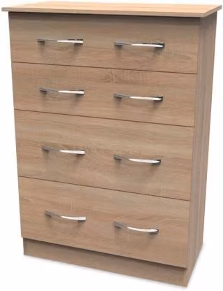 Welcome Furniture Avon 4 Drawer Deep Chest of Drawers in Brown