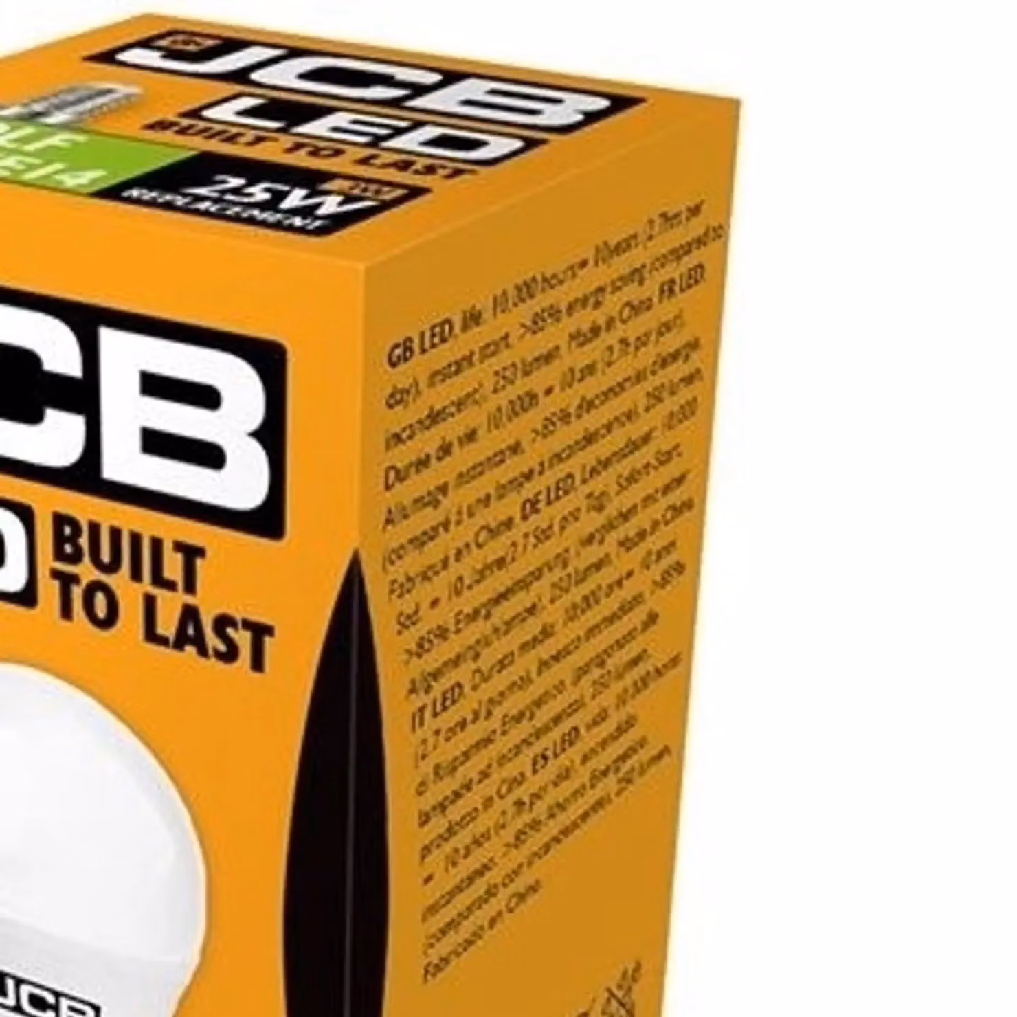 JCB Golf LED Light Bulb, 3W, 250lm, E14, 2700K Warm White, Opal White – 2