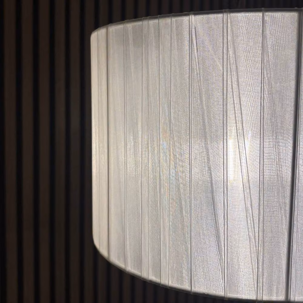 CGC Lighting Sylvie Grey Silk Pleated Round Drum Lamp Shade, Diameter: 30 cm – 4
