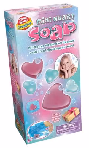 Small World Toys Creative Mini Heart Soap Making Kit in Multicolour, DIY Craft Set for Ages 6+