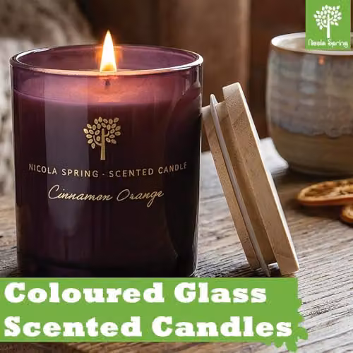 Nicola Spring Cinnamon & Orange Scented Soy Wax Candle Set, Pack of 3, 350g – 2