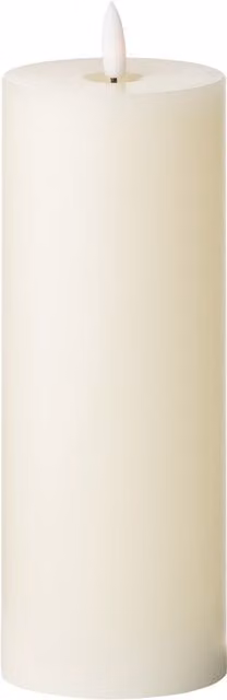 Luxer Collection Natural Glow LED Ivory Pillar Candle Set with Flicker Effect and Timer, White