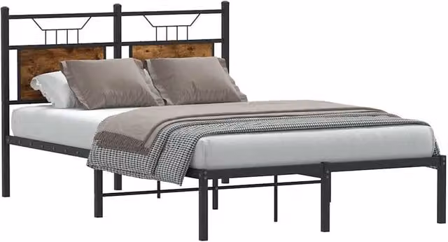 Berkfield Home Smoked Oak Small Double Bed Frame with Drawers, Brown, W/D/H: 120 x 190 cm