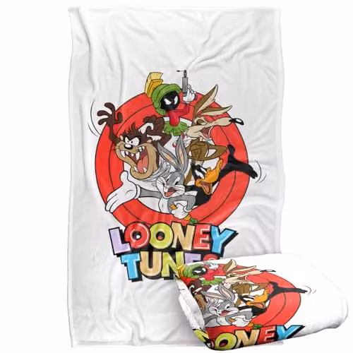 Warner Bros. Looney Tunes Group Characters Silky Touch Super Soft Fleece Throw Blanket, Multicolour, W: 91.44 cm x L: 147 cm