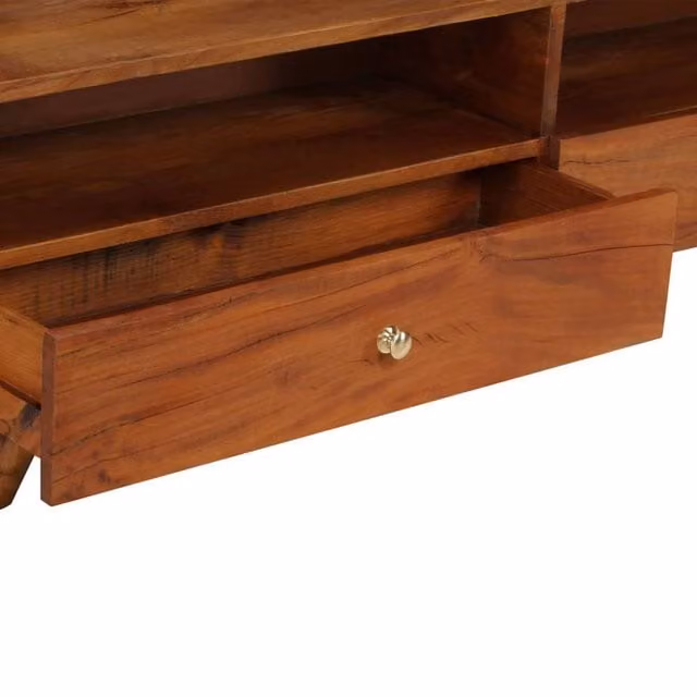 Berkfield Home Rustic Solid Reclaimed Wood TV Cabinet in Brown, W/D/H: 140 x 30 x 40 cm