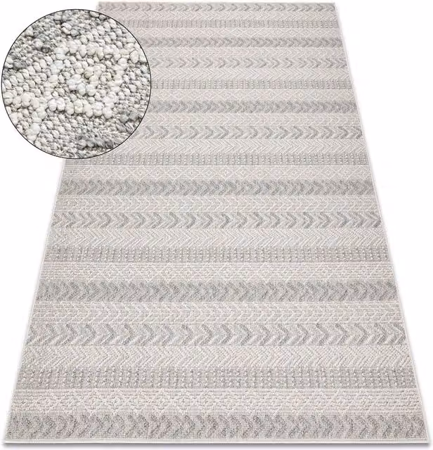 RugsX Origi Geometric Grey Rectangular Rug, W: 140 cm, D: 190 cm