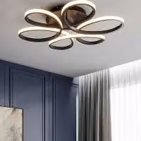 Living and Home Modern Artistic Circular Rings LED Flush Mount Ceiling Light in Black – 2