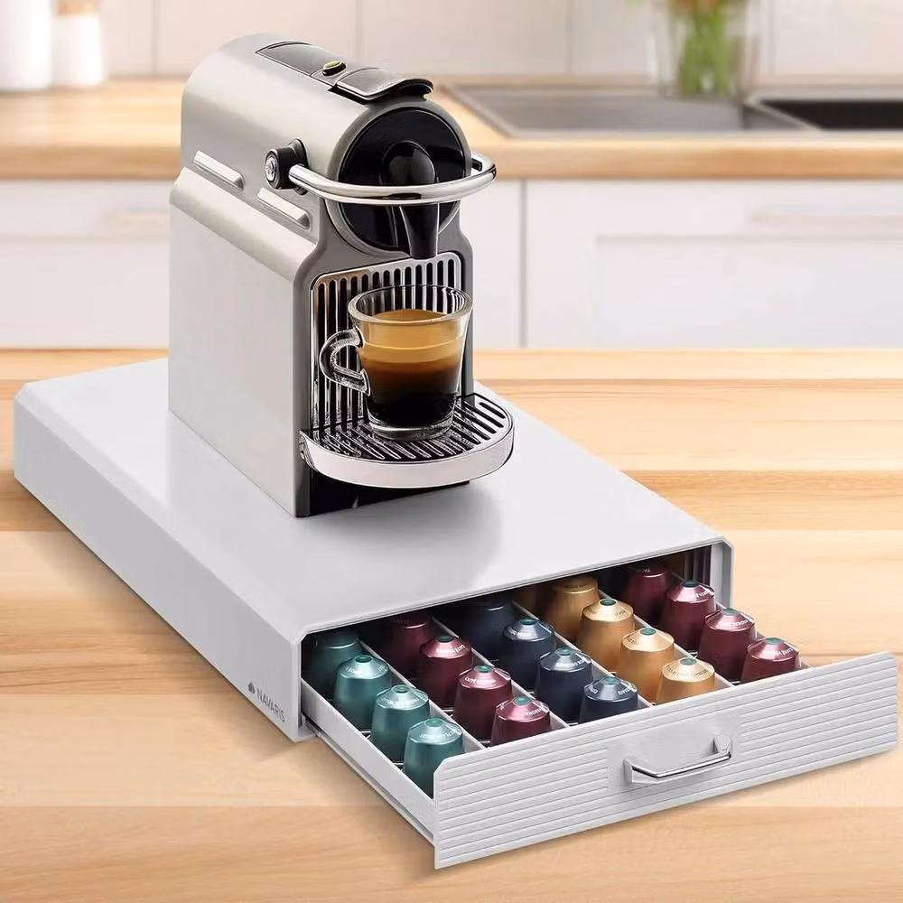 Havendro White Capsule Coffee Machine Stand with Pod Holder Drawer – 2
