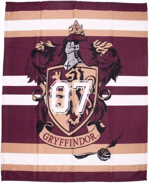 Harry Potter Gryffindor Red and Multicolour Striped Fleece Blanket for Babies