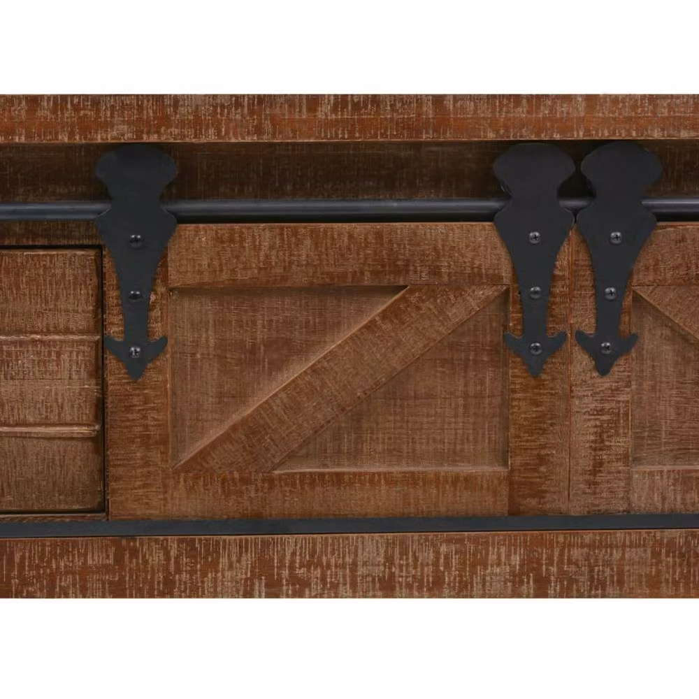 Berkfield Home Classic Console Table in Brown Solid Fir Wood, W: 131 cm, D: 35.5 cm, H: 75 cm – 5