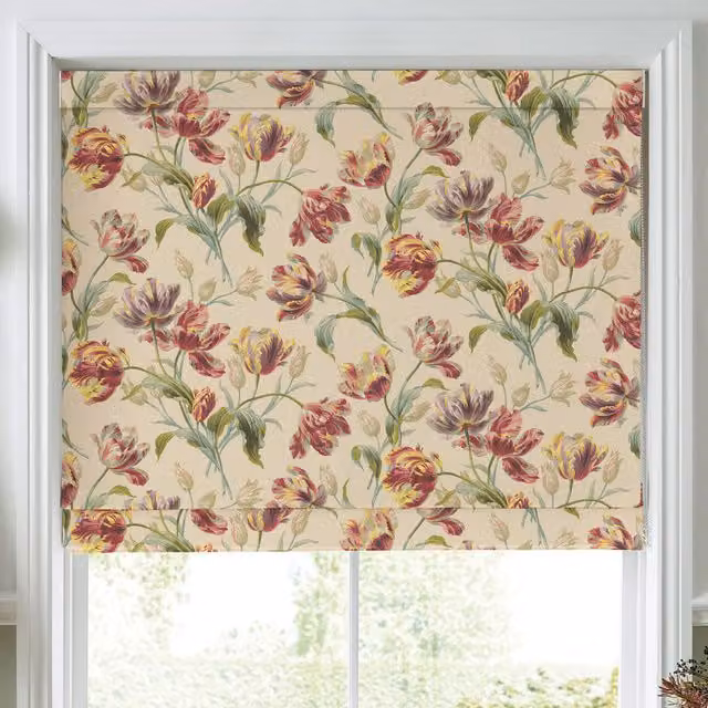 Laura Ashley Gosford Made To Measure Blackout Roman Blind in Cranberry Red