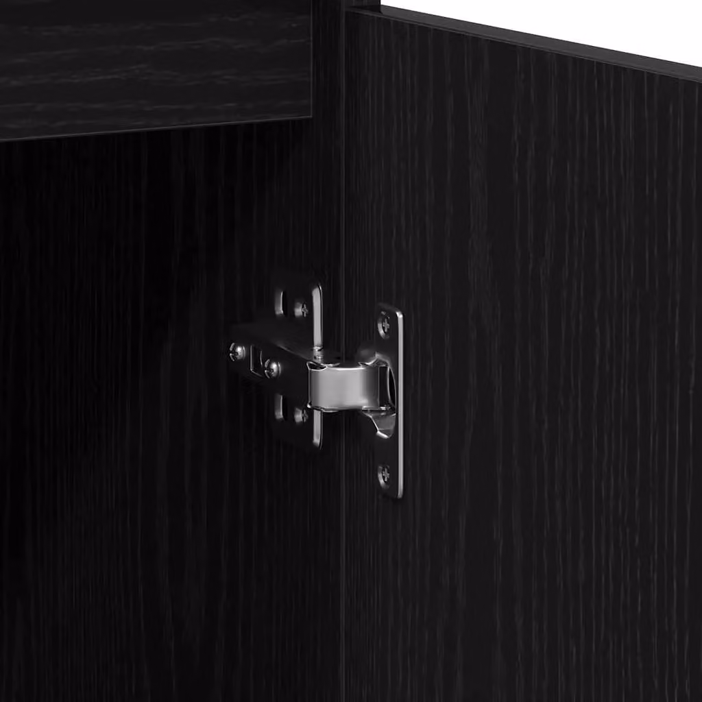 Berkfield Home Black Oak Sideboard, W/D/H: 34.0 x 29.5 x 76.0 cm – 5
