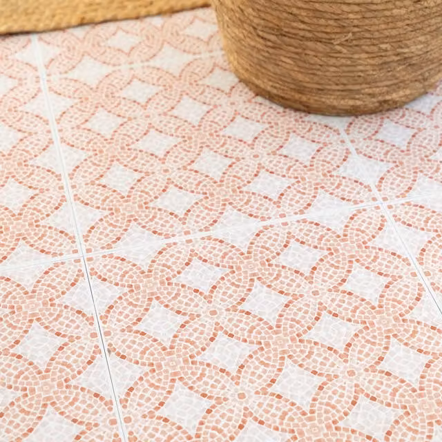 d-c-fix Tuscan Mosaic Self-adhesive Vinyl Floor Tiles, Orange and Multicolour Geometric Tile Look