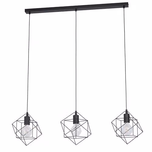 Eglo Straiton Modern Geometric 3-Light Black Metal Pendant Light – 1