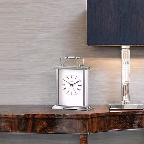 Acctim Gainsborough Silver Polished Metal Quartz Mantel Clock – 2