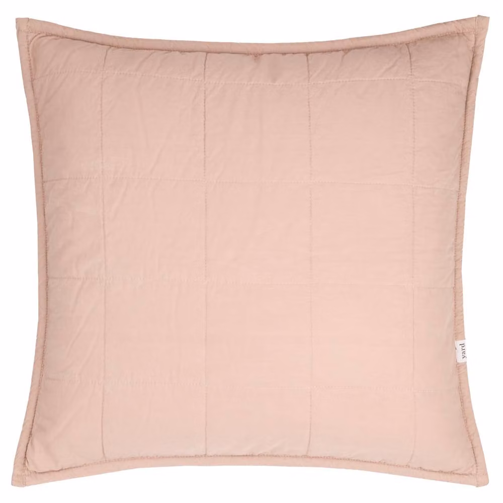 Yard Hebden Pink Quilted Washed Cotton Square Cushion, W/D/H: 55 x 55 x 55 cm – 2
