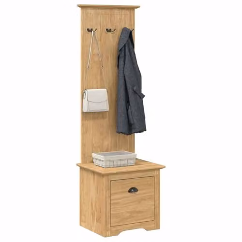 vidaXL BODO Modern Hallway Cabinet in Brown with Internal Shelves and Drawers, W/D/H: 50 x 40 x 156.7 cm