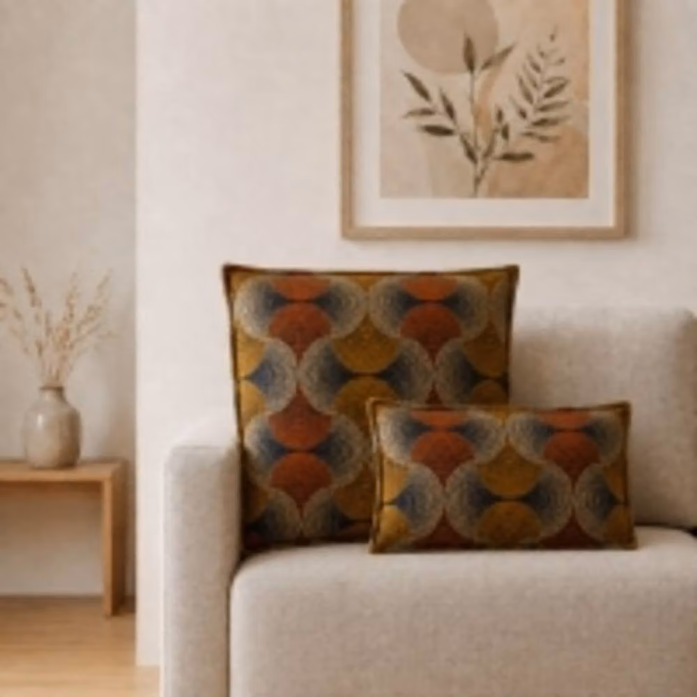 Serenityy Classic Urban Swirl Cotton Cushion Cover, Multicolour, W: 60 cm, H: 60 cm – 2