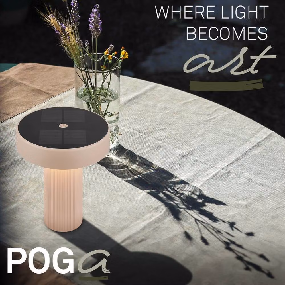 Briloner Poga Rechargeable LED Table Lamp, Beige, H 20 cm x W 16 cm x D 16 cm – 3