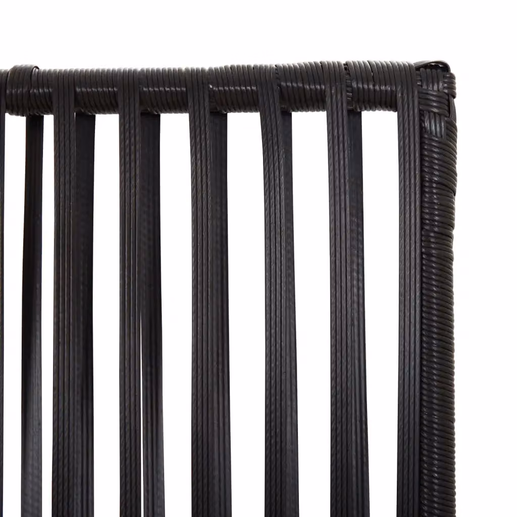 Berkfield Home 5 Panel Room Divider in Black Poly Rattan and Steel – 4