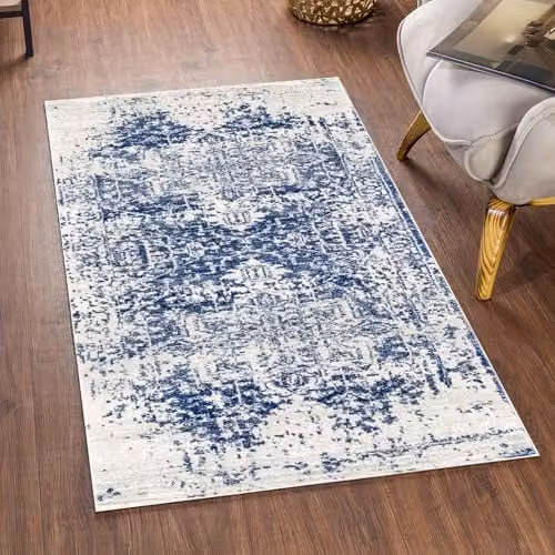 Livabliss Syracusa Vintage Boho Style Runner Rug in Blue, Beige and Grey, W/D/H: 80 x 150 cm – 1