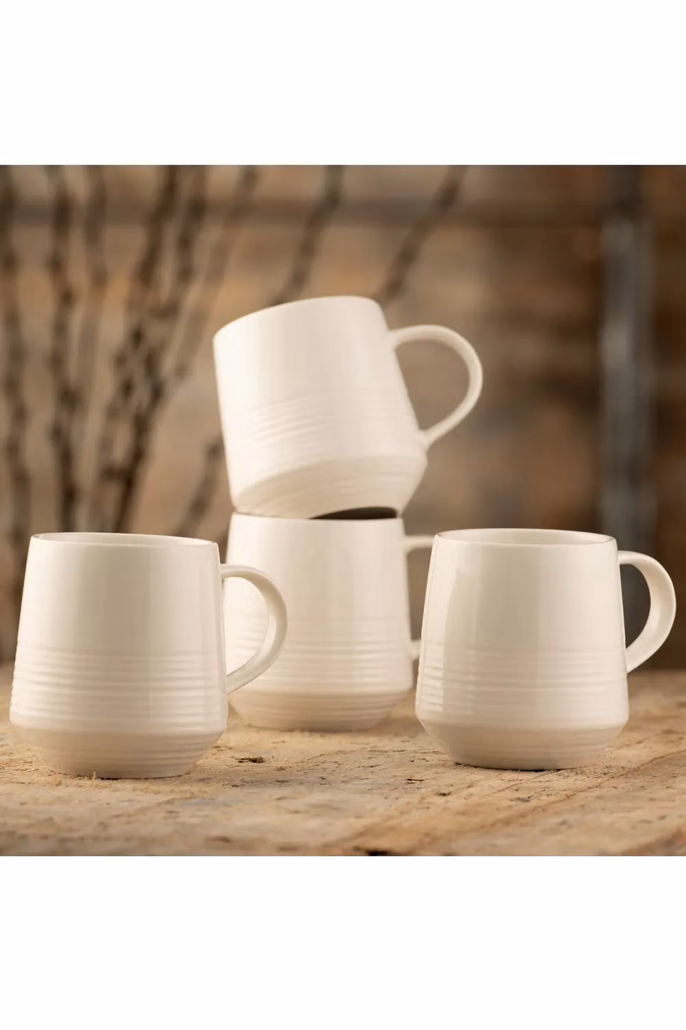 Belleek Living Zephyr Bone China Mug Set of 4 in White – 2