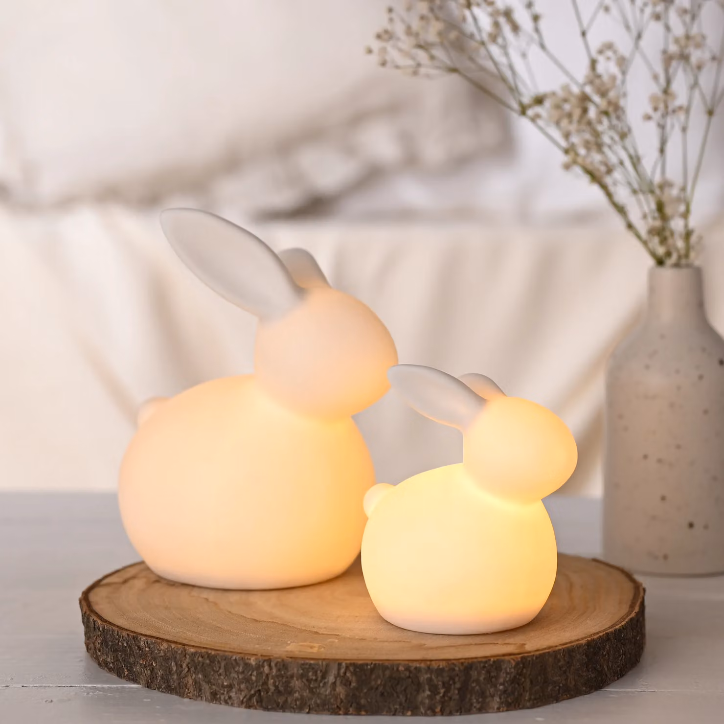 Eggs-traordinary Gift Co LED Ceramic Bunny Light, White, H 10 cm x W 10 cm x D 10 cm – 2