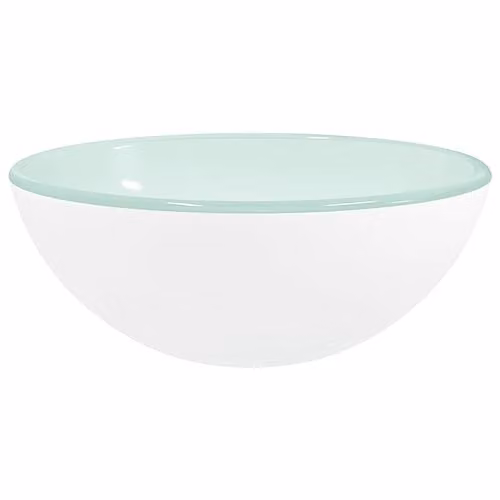 vidaXL Round White Tempered Glass Countertop Basin, W: 30 cm, D: 12 cm, H: 12 cm – 1