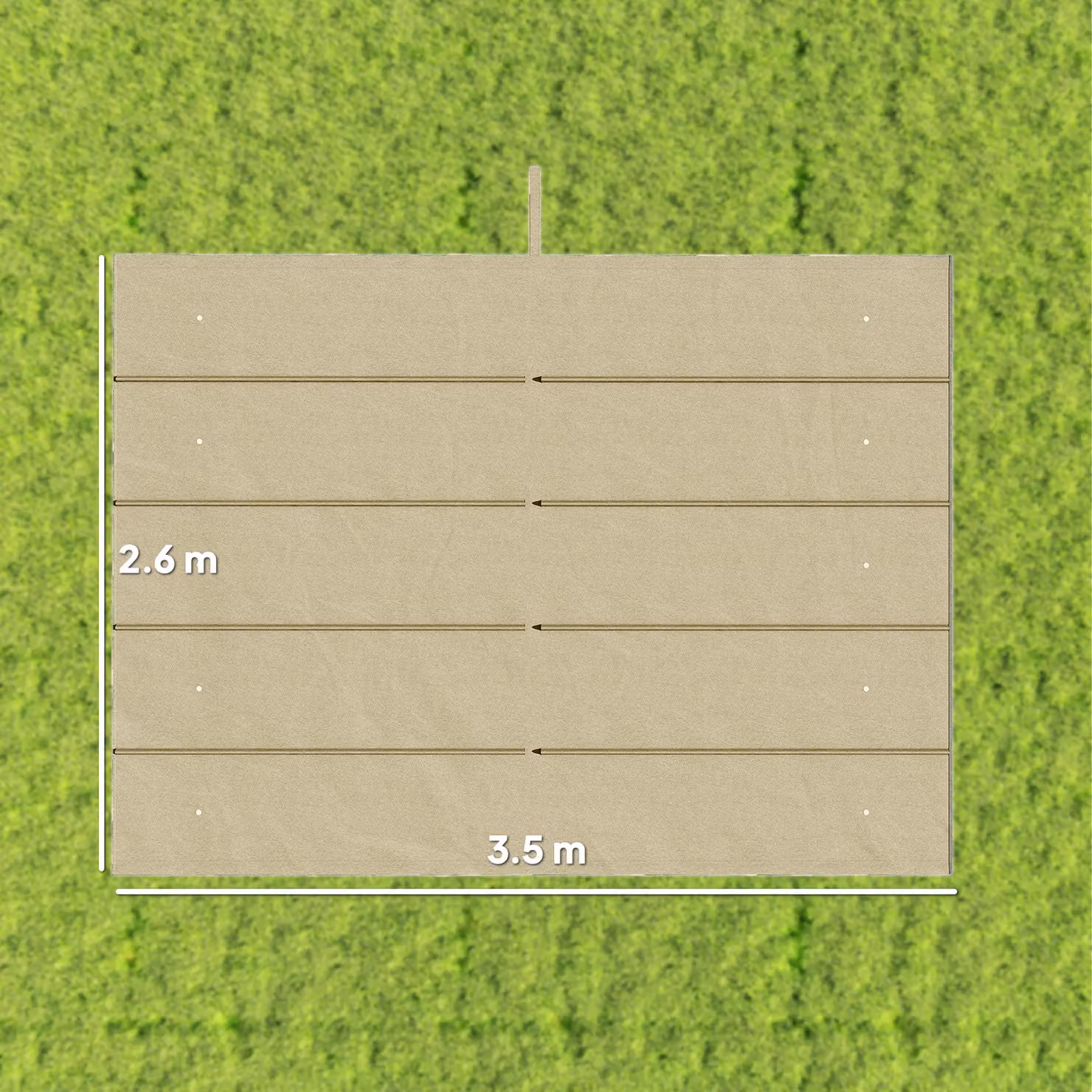Outsunny Retractable Pergola Shade Cover Replacement Canopy in Beige – 3