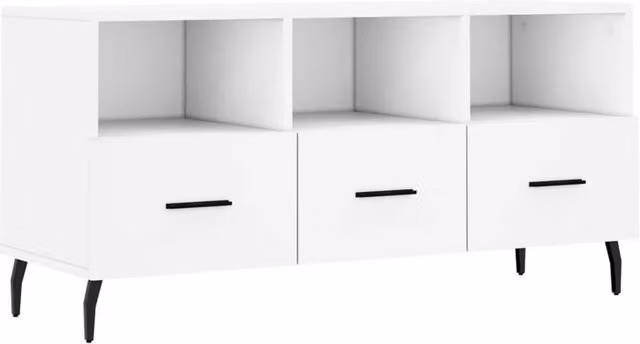 Berkfield Home White TV Cabinet in Engineered Wood W/D/H: 102 x 36 x 50 cm – 1