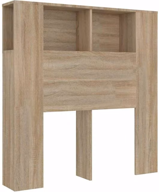 Berkfield Home Headboard Cabinet in Sonoma Oak Brown, W: 100 cm, D: 18.5 cm, H: 104.5 cm – 1