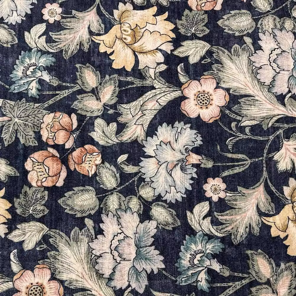 THE RUGS Classical Collection Midnight Florals Black Soft Pile Rug and Runner W: 60 cm, L: 180 cm – 2