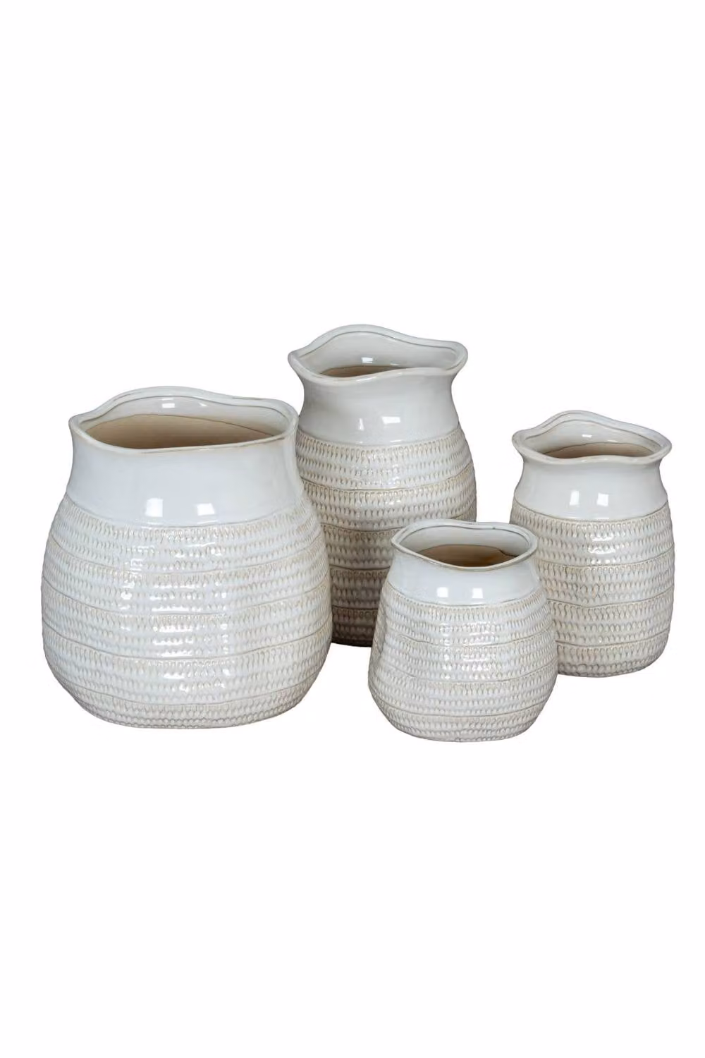 KDMD Tava Cylinder Hewn Ceramic Vase in White – 2