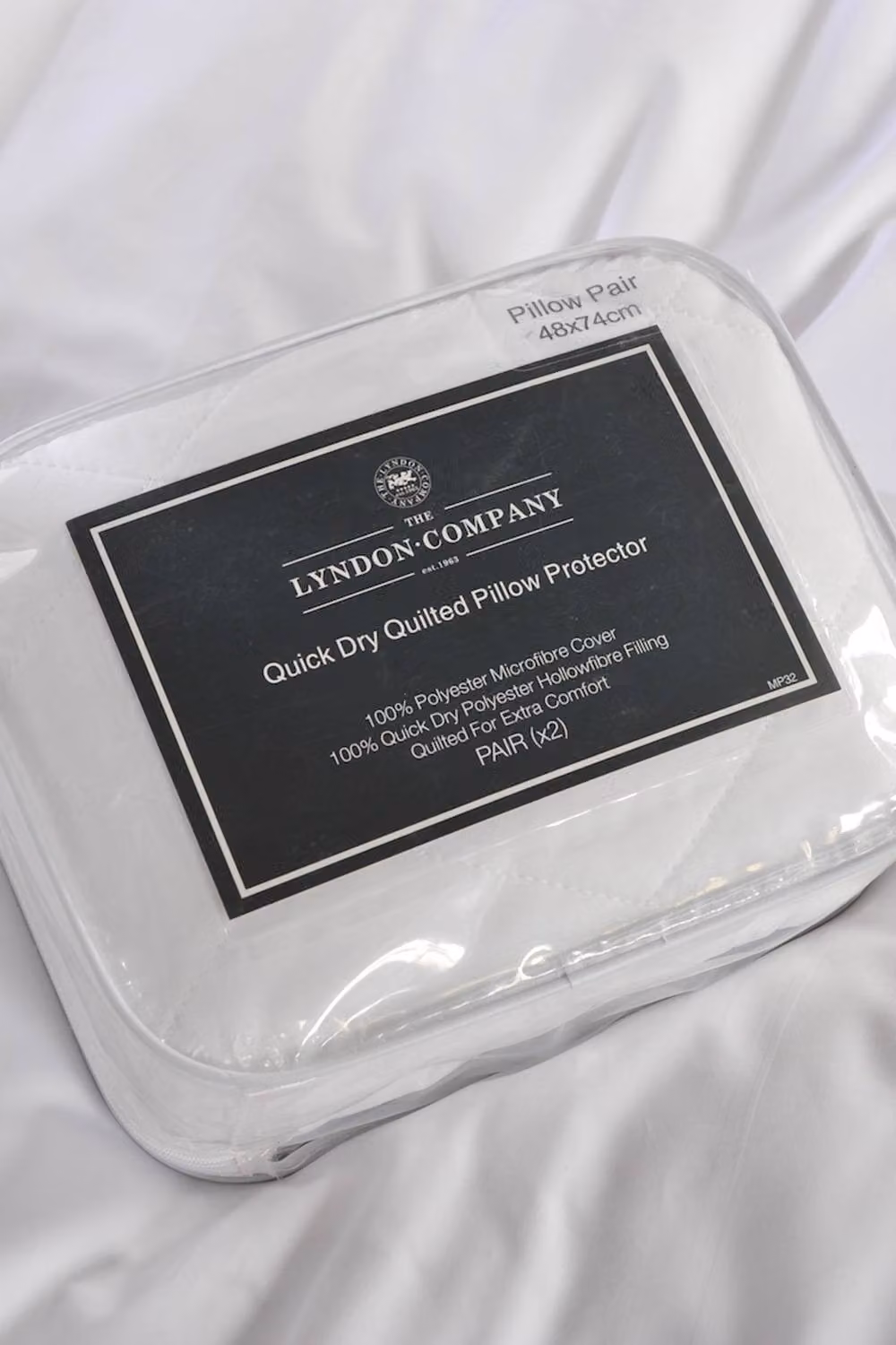The Lyndon Company Quick Dry Quilted Pillow Protector in White – 2