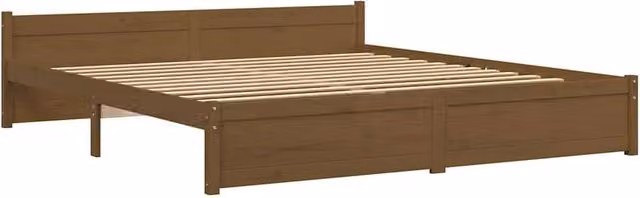 Berkfield Home Beautiful Solid Wood Pine Bed Frame with Drawers, Brown, W/D/H: 200 x 200 x 205.5 cm