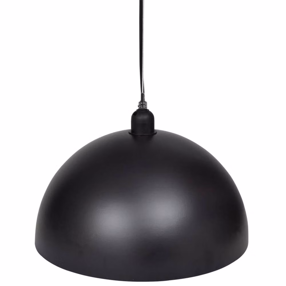 Berkfield Home Modern Metal Dome Ceiling Lamp Set of 2 in Black and Gold/Brass, Height-adjustable – 6