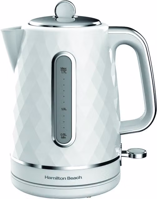 Hamilton Beach Diamond Textured Kettle, White, 1.7 l
