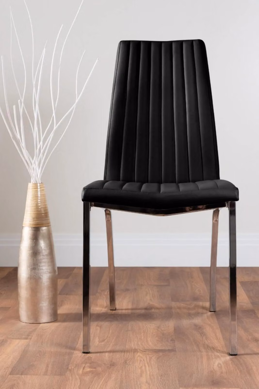 FurnitureboxUK Elina White Marble Effect Round Dining Table and 2 Isco Faux Leather Chairs in Black and White – 3