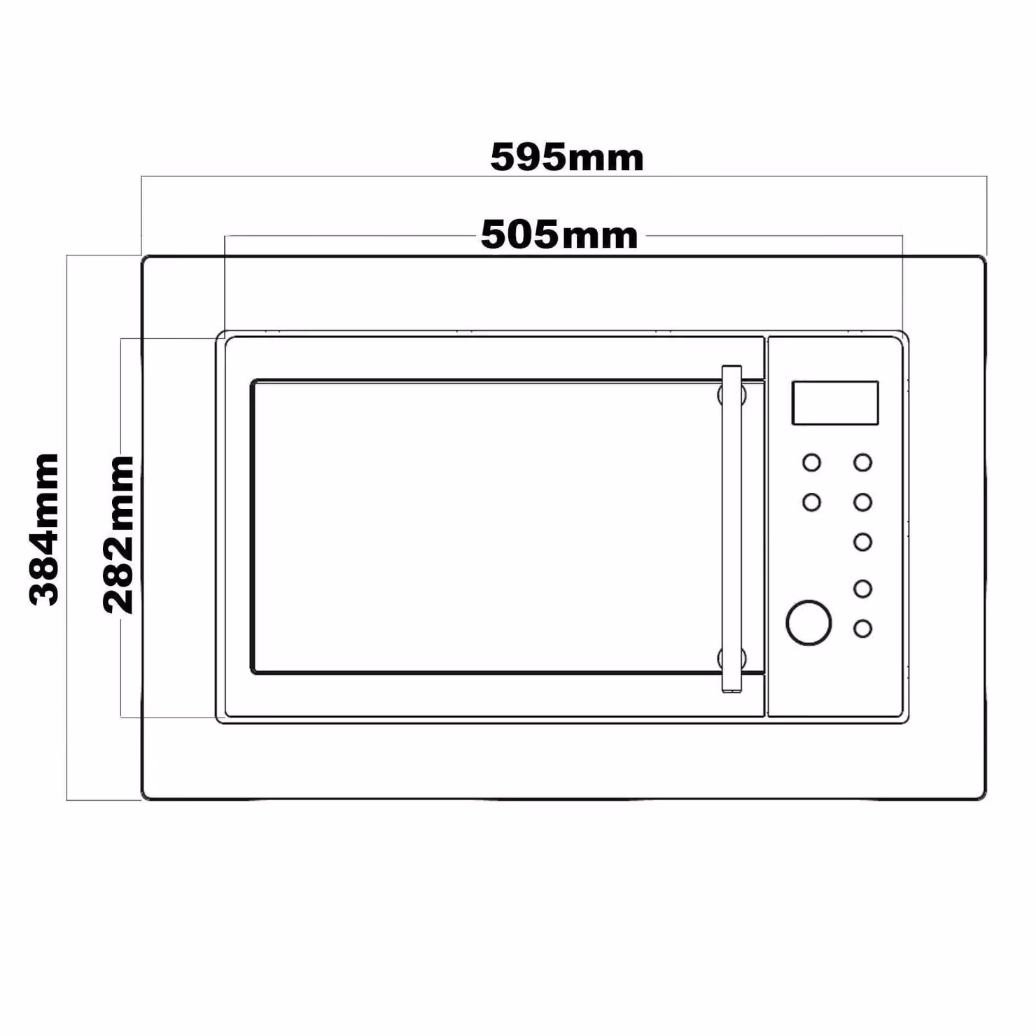 SIA BIM25BL Black 25L Integrated Built-in 900W Solo Microwave Oven with Digital Timer and Child Lock – 3
