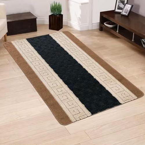 SmartLiving Heavy Duty Non-Slip Indoor Door Mat, Machine Washable, Beige and Black, W: 60 cm, L: 220 cm