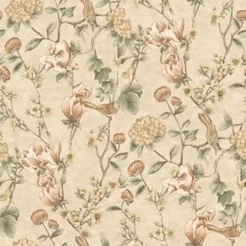 Holden Decor Floral Bird Trail Cream Wallpaper with Botanical and Animal Patterns – 1