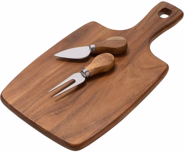 Belleek Living Acacia Wood Serving Board Set in Brown and Multicolour – 1